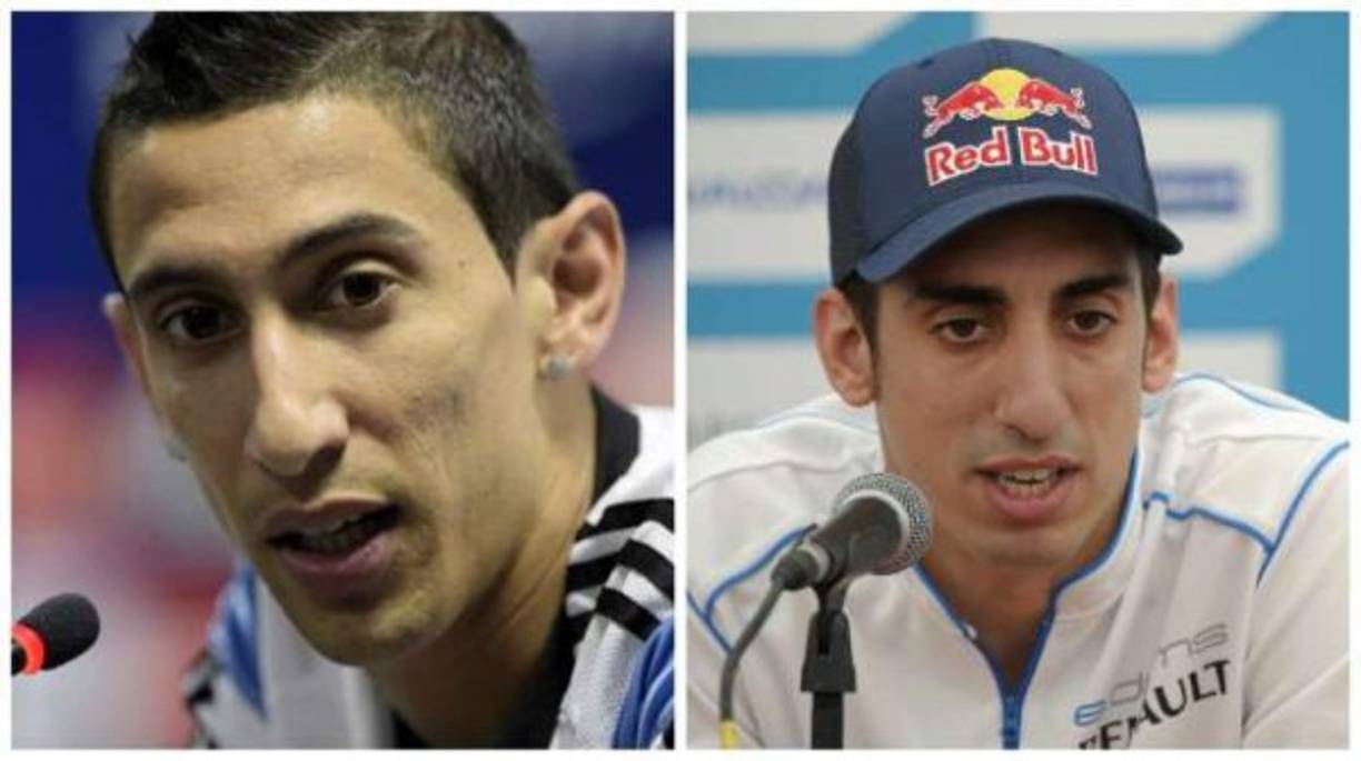 Ángel Di María y Sebastien Buenmi, de la Fórmula 1.